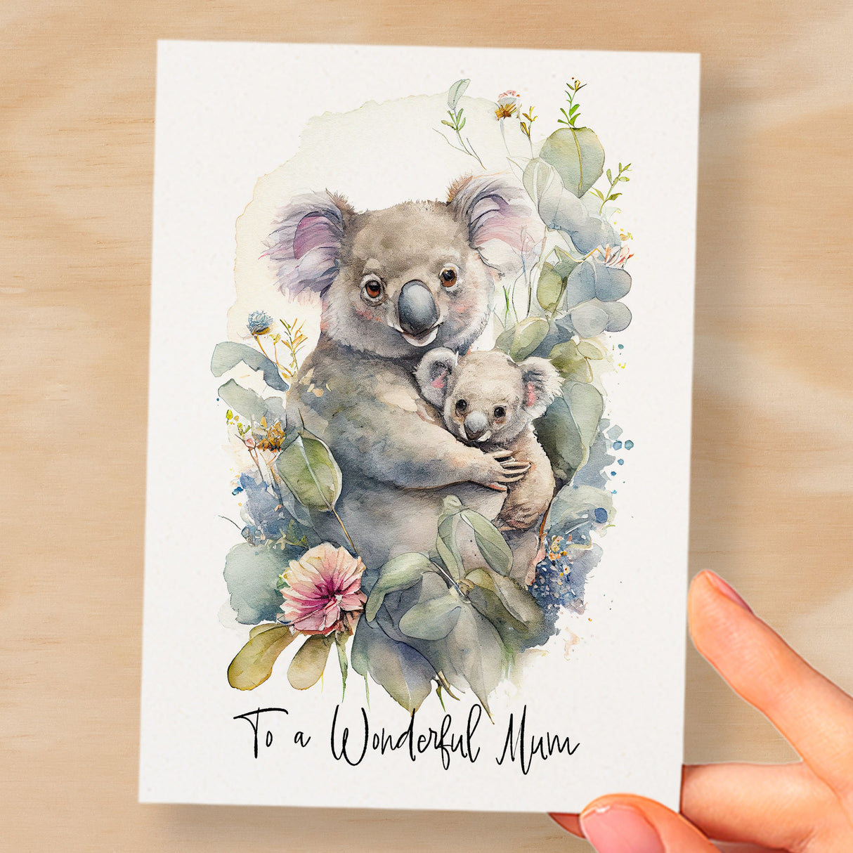 Birthday Card For Mum Card for Mothers Day Birthday Card For Her Birthday Gift For Mum Happy Birthday Card For Mum with Koala Illustration