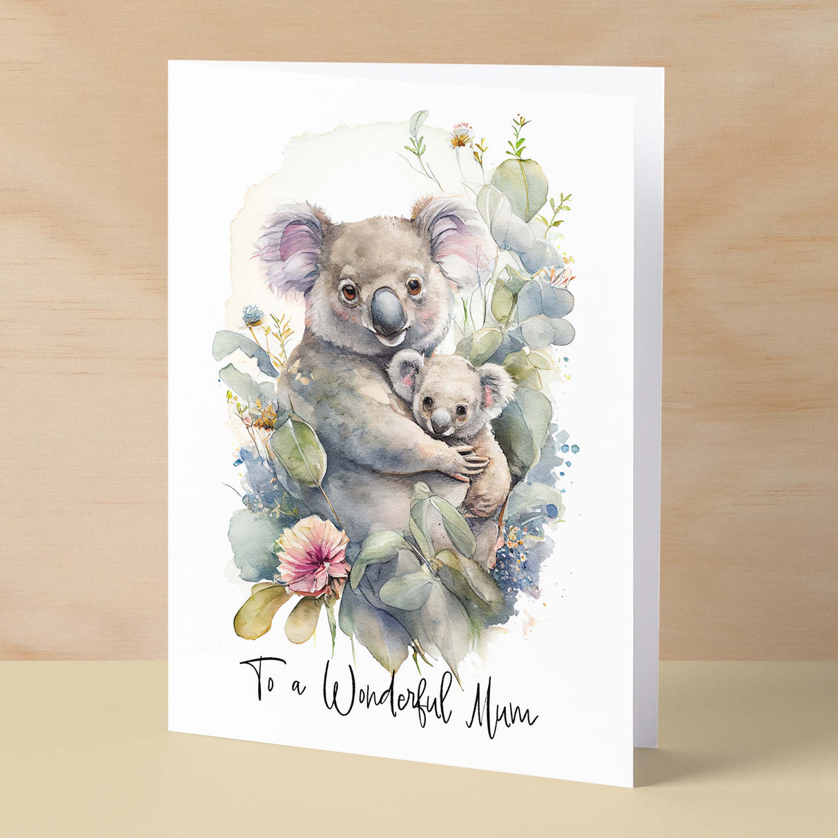 Birthday Card For Mum Card for Mothers Day Birthday Card For Her Birthday Gift For Mum Happy Birthday Card For Mum with Koala Illustration