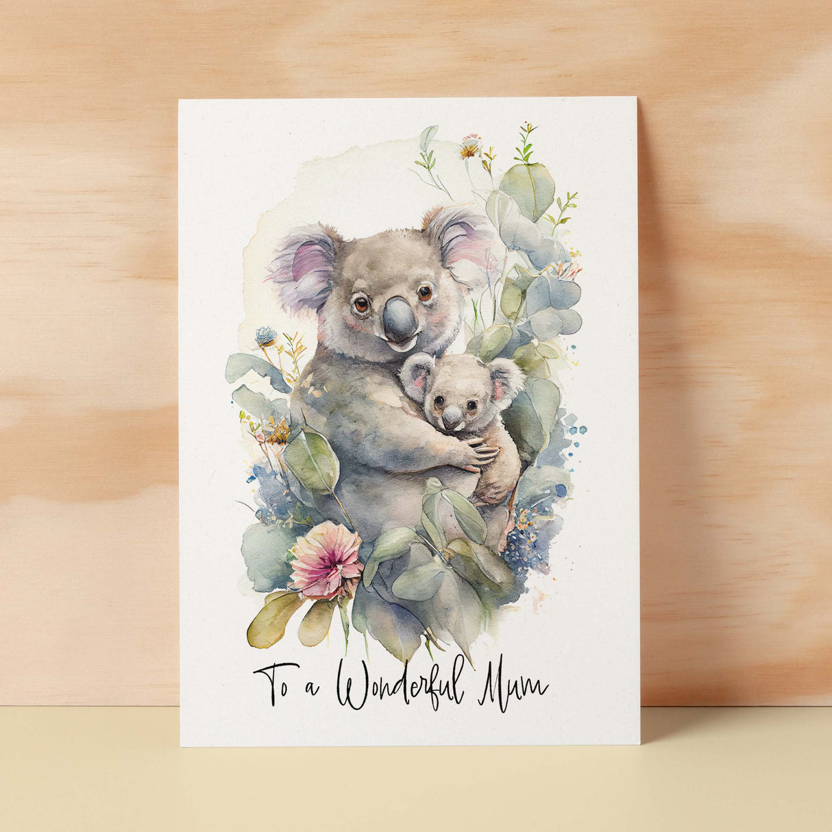 Birthday Card For Mum Card for Mothers Day Birthday Card For Her Birthday Gift For Mum Happy Birthday Card For Mum with Koala Illustration