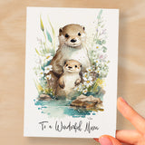 Birthday Card For Mum Card for Mothers Day Birthday Card For Her Birthday Gift For Mum Happy Birthday Card For Mum with Otter Illustration