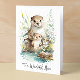 Birthday Card For Mum Card for Mothers Day Birthday Card For Her Birthday Gift For Mum Happy Birthday Card For Mum with Otter Illustration