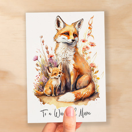 Birthday Card For Mum Card for Mothers Day Birthday Card For Her Birthday Gift For Mum Happy Birthday Card For Mum with Fox Illustration