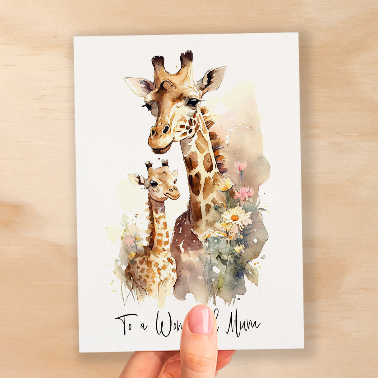 Birthday Card For Mum Card for Mothers Day Birthday Card For Her Birthday Gift For Mum Happy Birthday Card For Mum with Giraffe Illustration