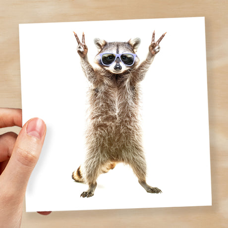 Birthday Card for Him Birthday Card For Brother or Son Birthday Card For Sister or Daughter Fun Birthday Card Of A Raccoon With Sunglasses