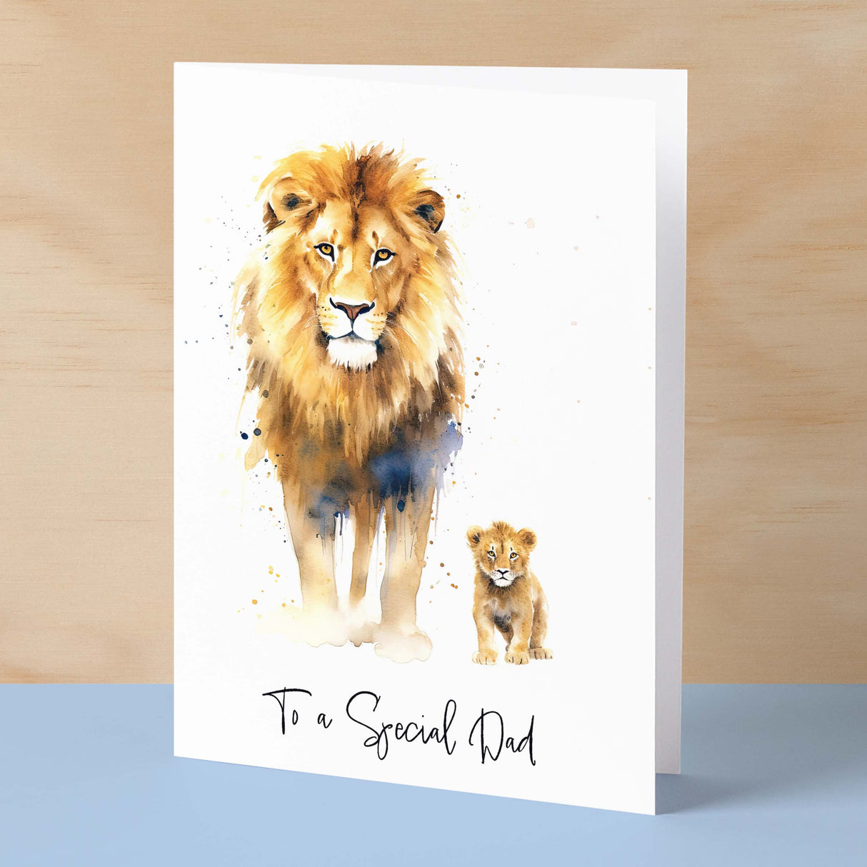 Birthday Card For Dad Card for Fathers Day Birthday Card For Her Birthday Gift For Dad Happy Birthday Card For Dad with Lion Illustration