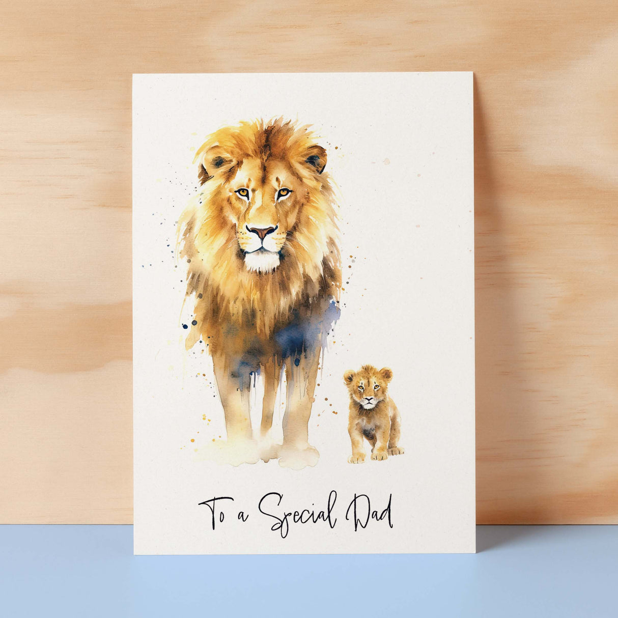 Birthday Card For Dad Card for Fathers Day Birthday Card For Her Birthday Gift For Dad Happy Birthday Card For Dad with Lion Illustration