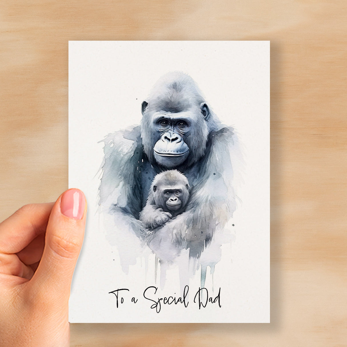 Birthday Card For Dad Card for Fathers Day Birthday Card For Her Birthday Gift For Dad Happy Birthday Card For Dad with Gorilla Illustration