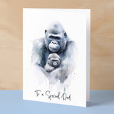 Birthday Card For Dad Card for Fathers Day Birthday Card For Her Birthday Gift For Dad Happy Birthday Card For Dad with Gorilla Illustration