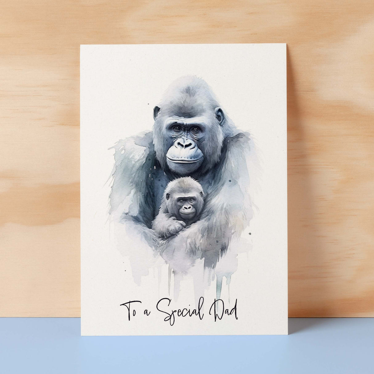 Birthday Card For Dad Card for Fathers Day Birthday Card For Her Birthday Gift For Dad Happy Birthday Card For Dad with Gorilla Illustration