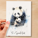 Birthday Card For Dad Card for Fathers Day Birthday Card For Her Birthday Gift For Dad Happy Birthday Card For Dad with Panda Illustration