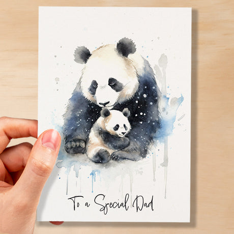 Birthday Card For Dad Card for Fathers Day Birthday Card For Her Birthday Gift For Dad Happy Birthday Card For Dad with Panda Illustration