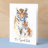 Birthday Card For Dad Card for Fathers Day Birthday Card For Her Birthday Gift For Dad Happy Birthday Card For Dad with Tiger Illustration