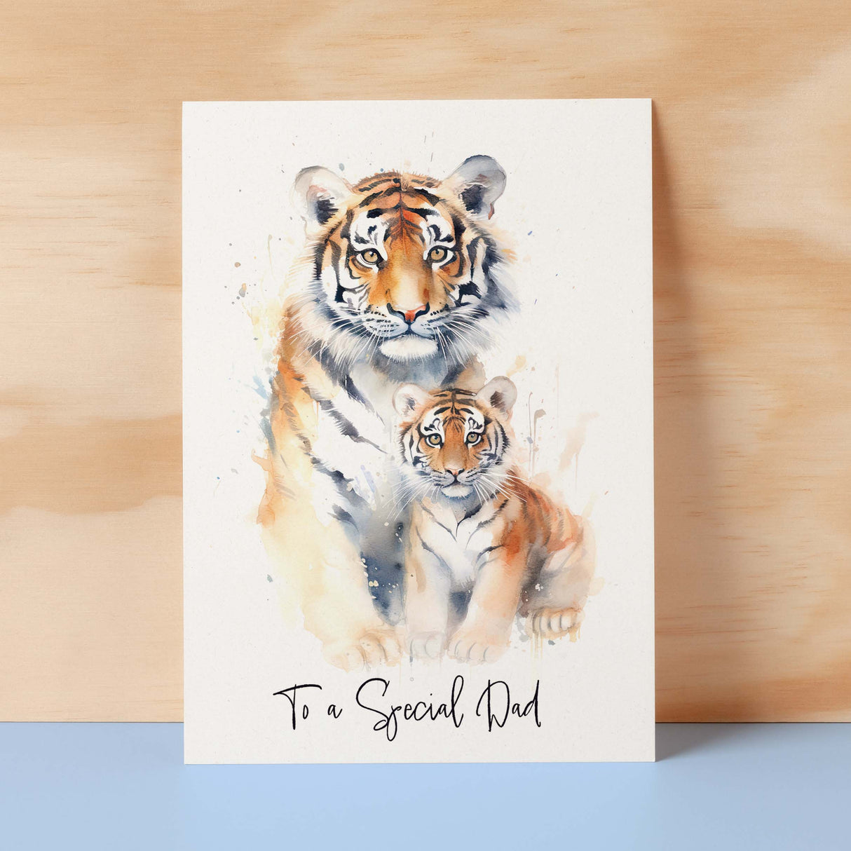 Birthday Card For Dad Card for Fathers Day Birthday Card For Her Birthday Gift For Dad Happy Birthday Card For Dad with Tiger Illustration