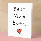 Mother's Day Card For Mum Happy Mother's Day Mothers Day card Mothering Sunday Mom Mommy Mum Mummy Best Mum Ever Card