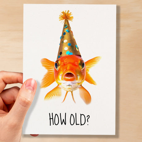 Birthday Card For Her Birthday Card For Him Brother Sister Friend Funny Birthday Card For Dad or Mum Gold Fish Fishing Birthday Card