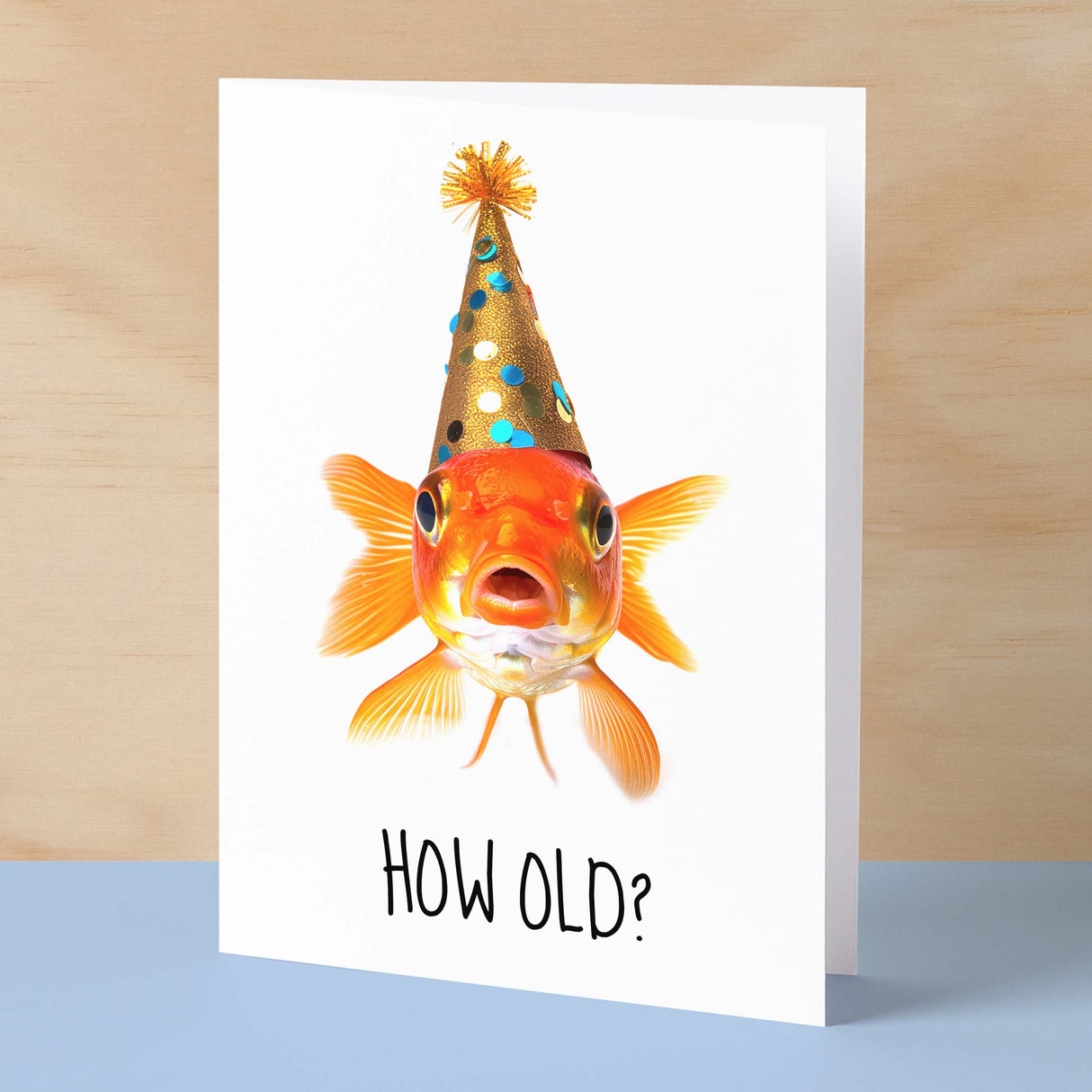 Birthday Card For Her Birthday Card For Him Brother Sister Friend Funny Birthday Card For Dad or Mum Gold Fish Fishing Birthday Card