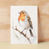 Robin Notelet Card For Anyone Cute Any Occasion Card For Her or For Him 5x7, A6 Card For Birthday or Easter Card Thank You Card Wildlife