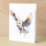 Barn Owl Notelet Card For Anyone Cute Any Occasion Card For Her or For Him 5x7, A6 Card For Birthday or Easter Card Thank You Card Wildlife