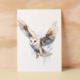 Barn Owl Notelet Card For Anyone Cute Any Occasion Card For Her or For Him 5x7, A6 Card For Birthday or Easter Card Thank You Card Wildlife