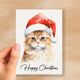 Cat Christmas Card Featuring A Ginger Cat Wearing a Santa Hat Fun Christmas Card For Him or Her Christmas Card For Anyone Christmas Gift