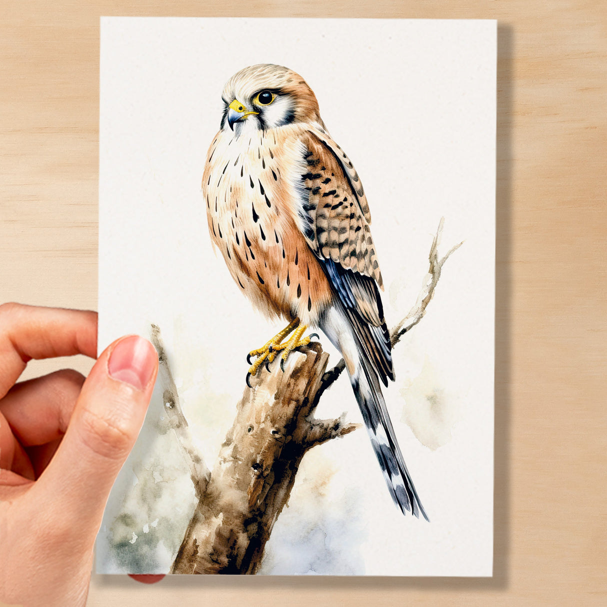 Kestrel Notelet Card For Anyone Any Occasion Card For Her or For Him 5x7, A6 Card For Birthday or Easter Card Thank You Card Wildlife