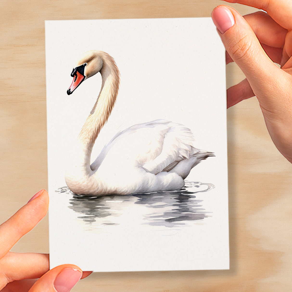 Swan Notelet Card For Anyone Any Occasion Card For Her or For Him 5x7, A6 Card For Birthday or Easter Card Thank You Card Wildlife