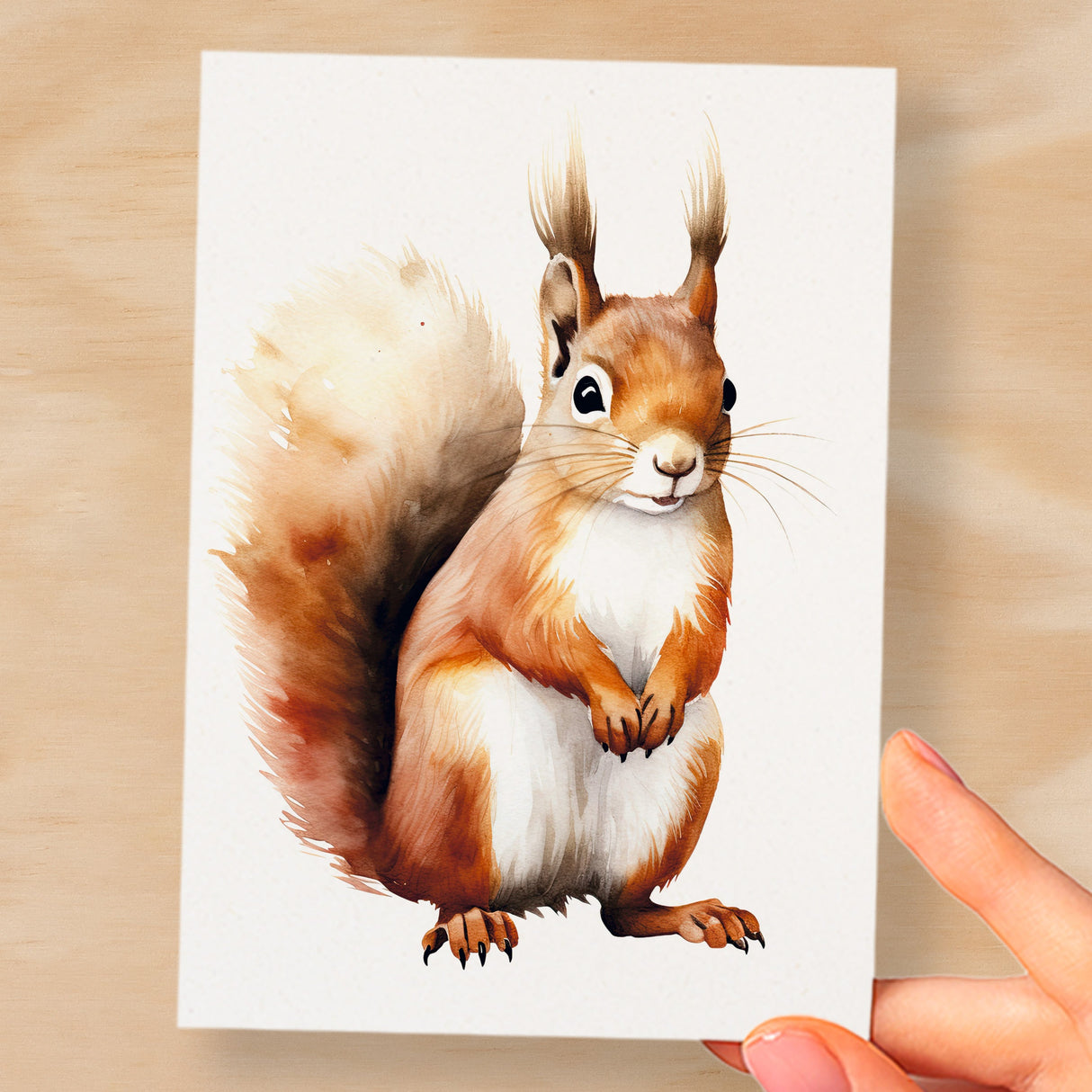 Red Squirrel Notelet Card For Anyone Any Occasion Card For Her or For Him 5x7, A6 Card For Birthday or Easter Card Thank You Card Wildlife