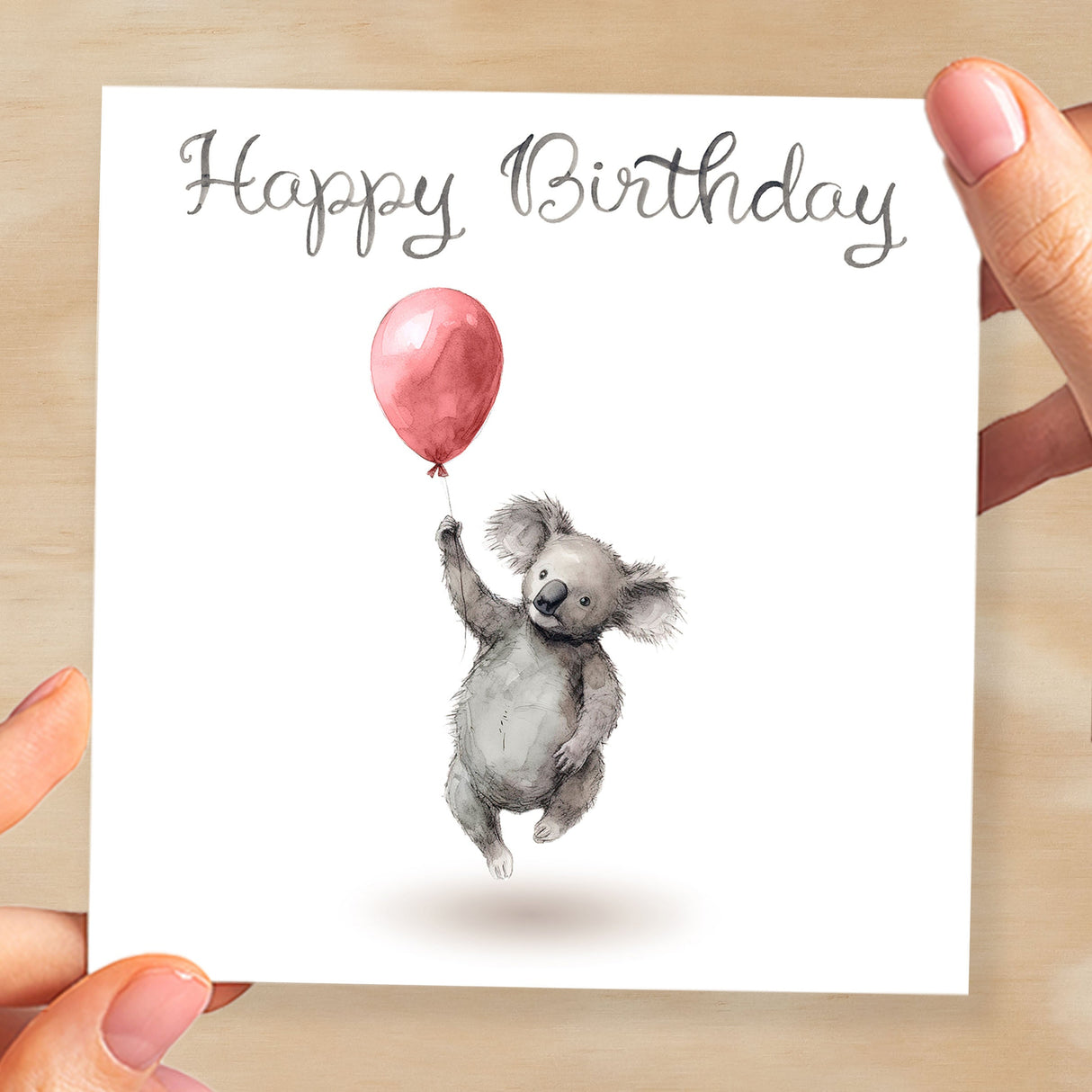 Birthday Card for Child Birthday Card For Kids Birthday Card For Her or Him Cute Koala Birthday Card With Birthday Balloons For Boy or Girl