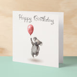 Birthday Card for Child Birthday Card For Kids Birthday Card For Her or Him Cute Koala Birthday Card With Birthday Balloons For Boy or Girl