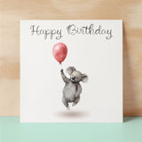 Birthday Card for Child Birthday Card For Kids Birthday Card For Her or Him Cute Koala Birthday Card With Birthday Balloons For Boy or Girl