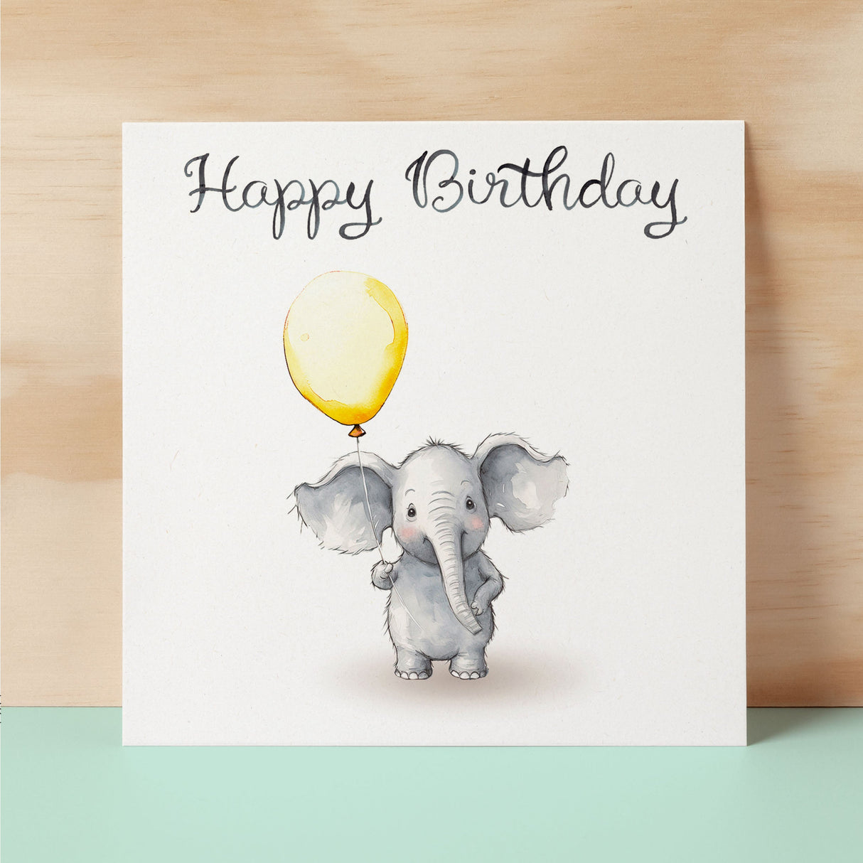 Birthday Card for Child Birthday Card For Girl of Boy Birthday Card For Her or Him Cute Elephant Birthday Card With Birthday Balloons