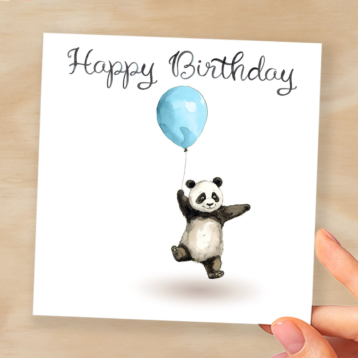 Birthday Card for Child Birthday Card For Kids Birthday Card For Her or Him Cute Panda Birthday Card With Birthday Balloons For Boy or Girl