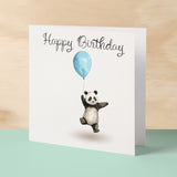 Birthday Card for Child Birthday Card For Kids Birthday Card For Her or Him Cute Panda Birthday Card With Birthday Balloons For Boy or Girl