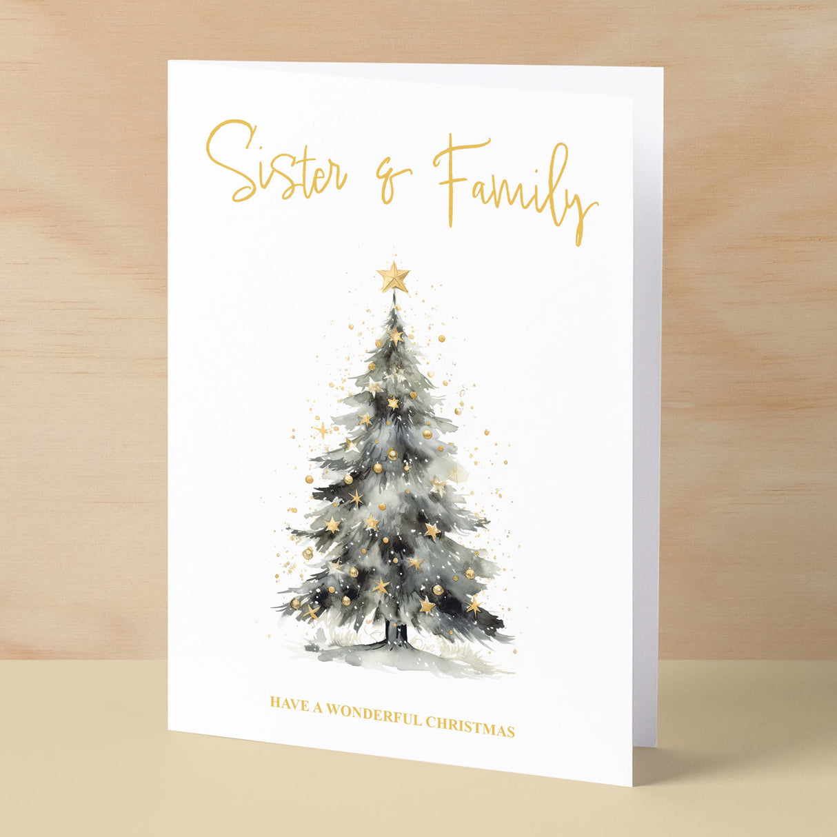 Christmas Card For Sister and Family Card For Her Xmas Card for Sister Christmas Card for Loved One Sister Family Card Christmas Tree Card