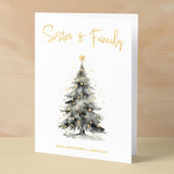 Christmas Card For Sister and Family Card For Her Xmas Card for Sister Christmas Card for Loved One Sister Family Card Christmas Tree Card