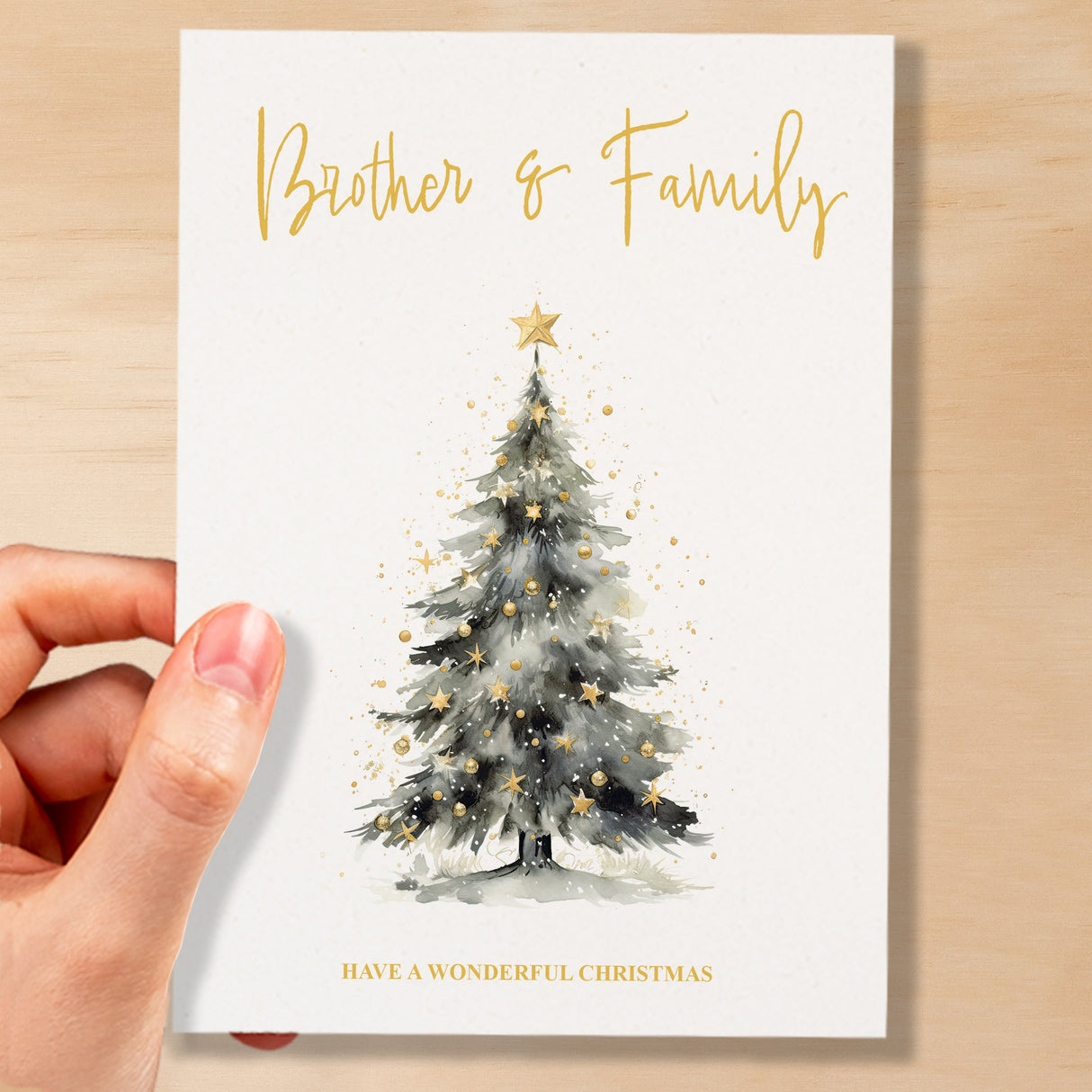 Christmas Card For Brother and Family Card Xmas Card for Brother Christmas Card for Loved One Brother Family Card Christmas Tree Card