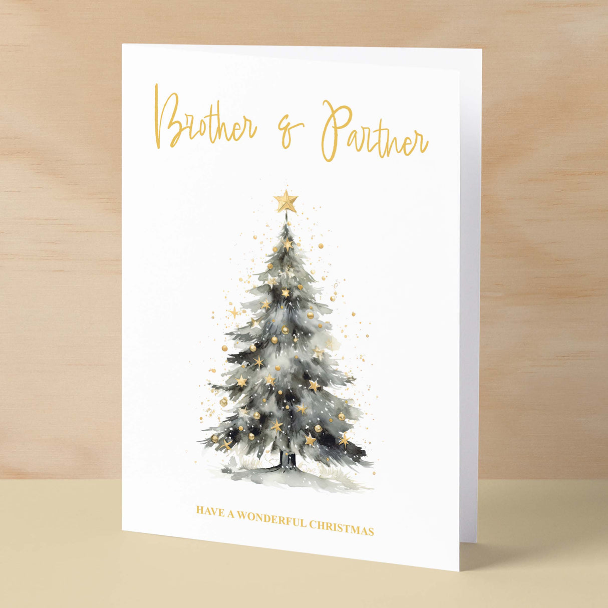 Christmas Card For Brother and Partner Card Xmas Card for Brother Christmas Card for Loved One Brother Partner Card Christmas Tree Card