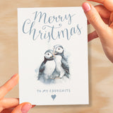 Christmas Card For Her Card For Him Xmas Card For Girlfriend or Boyfriend Christmas Card for Wife Christ Card For Husband Cute Puffins