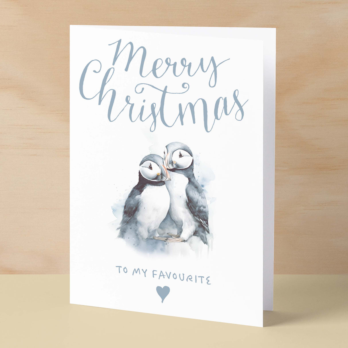 Christmas Card For Her Card For Him Xmas Card For Girlfriend or Boyfriend Christmas Card for Wife Christ Card For Husband Cute Puffins