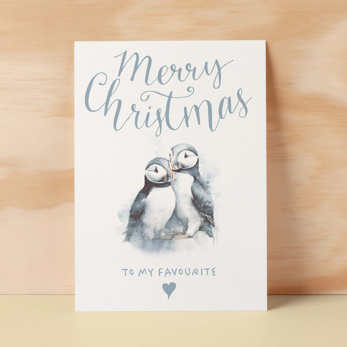 Christmas Card For Her Card For Him Xmas Card For Girlfriend or Boyfriend Christmas Card for Wife Christ Card For Husband Cute Puffins