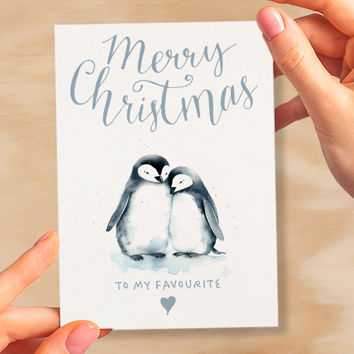 Christmas Card For Her Card For Him Xmas Card For Girlfriend or Boyfriend Christmas Card for Wife Christ Card For Husband Cute Penguins