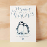 Christmas Card For Her Card For Him Xmas Card For Girlfriend or Boyfriend Christmas Card for Wife Christ Card For Husband Cute Penguins