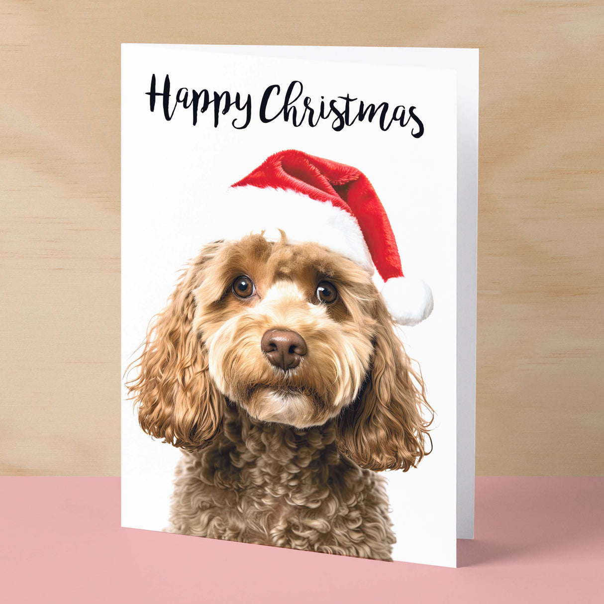 Christmas Card For Him or Her Christmas Card With A Dog Cockerpoo Dog Christmas Card For Anyone Friend or Relative Christmas Card of a Dog