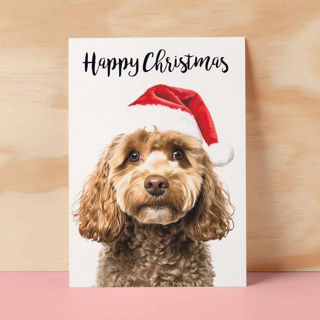 Christmas Card For Him or Her Christmas Card With A Dog Cockerpoo Dog Christmas Card For Anyone Friend or Relative Christmas Card of a Dog