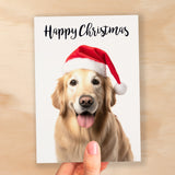 Christmas Card For Him or Her Christmas Card With A Dog Golden Retriever Dog Christmas Card For Anyone Friend Fun Christmas Card of a Dog