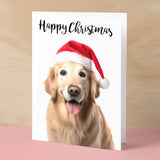 Christmas Card For Him or Her Christmas Card With A Dog Golden Retriever Dog Christmas Card For Anyone Friend Fun Christmas Card of a Dog