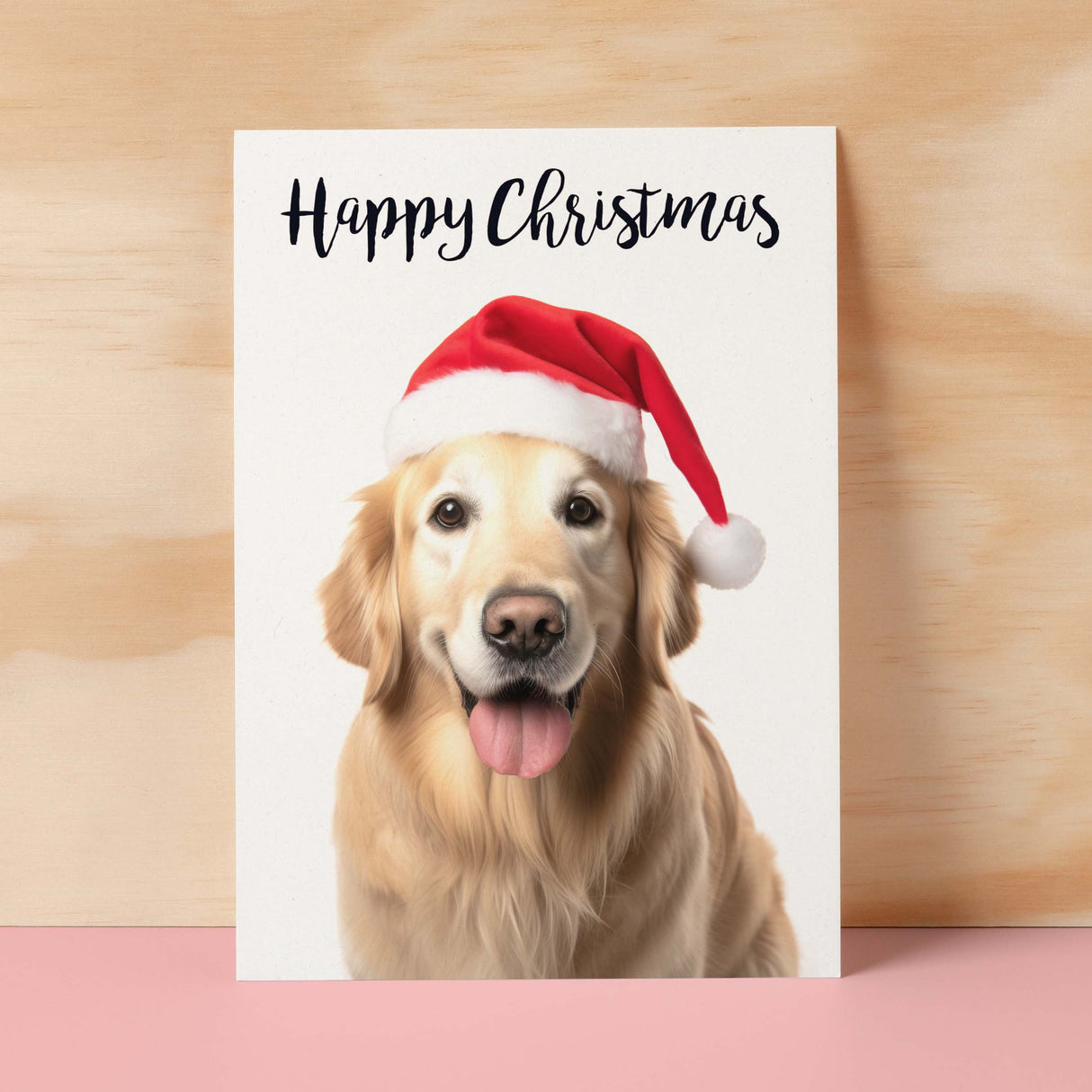 Christmas Card For Him or Her Christmas Card With A Dog Golden Retriever Dog Christmas Card For Anyone Friend Fun Christmas Card of a Dog