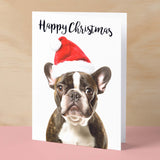 Christmas Card For Him or Her Christmas Card With A Dog French Bulldog Dog Christmas Card For Anyone Friend Fun Christmas Card of a Dog