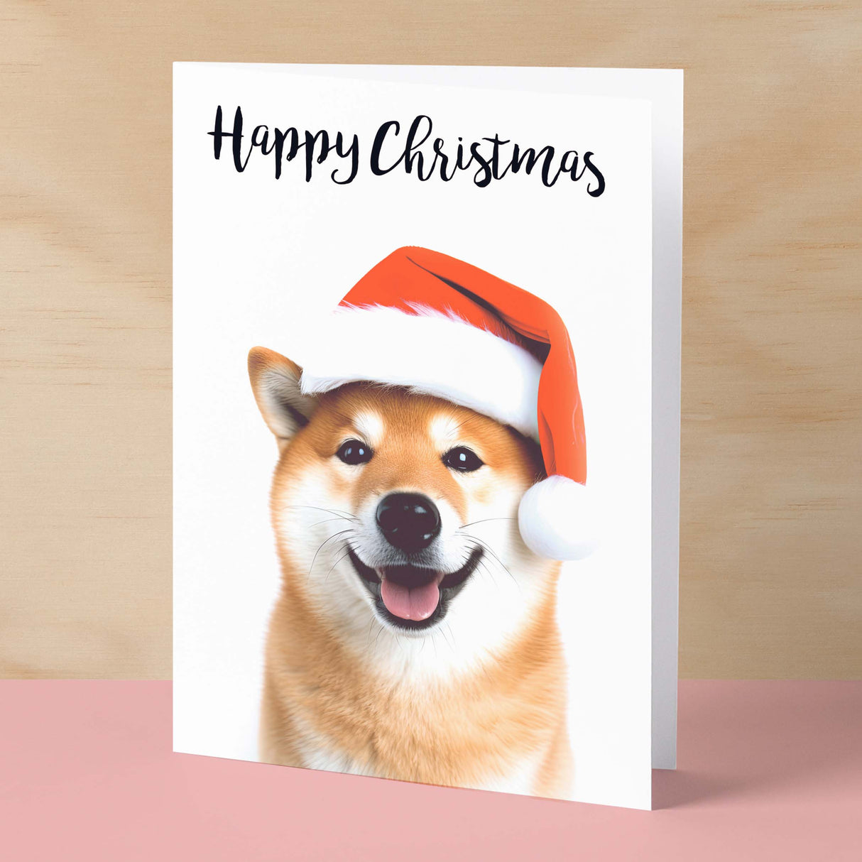 Christmas Card For Him or Her Christmas Card With A Dog Shiba Inu Dog Christmas Card For Anyone Friend Fun Christmas Card of a Dog