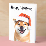 Christmas Card For Him or Her Christmas Card With A Dog Shiba Inu Dog Christmas Card For Anyone Friend Fun Christmas Card of a Dog